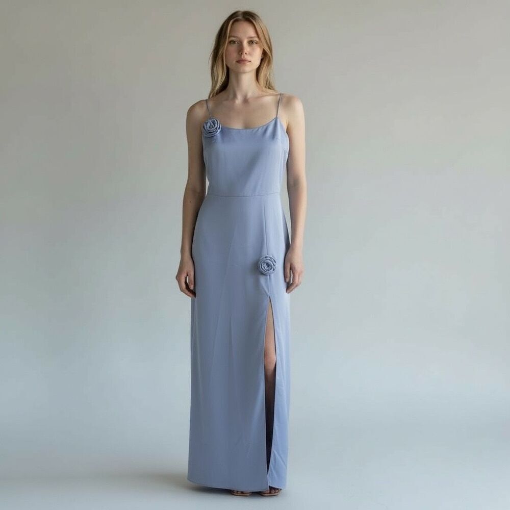 Amanda Uprichard English Lavender Talena Rose Sleeveless Gown Dress Size Medium